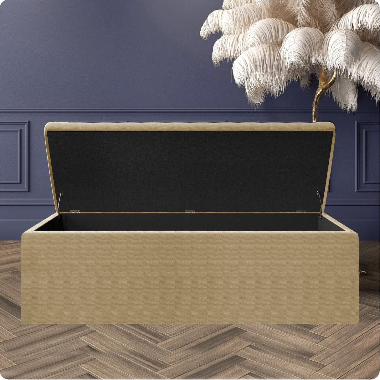 Safar Large Naples Ottoman Storage Box with Plain Lid