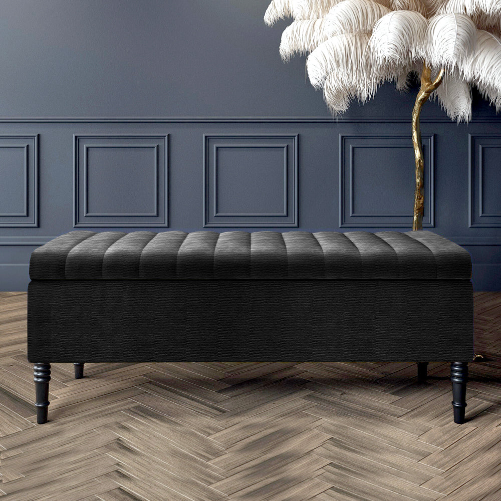 Paris Deep Storage Ottoman Bench in Naples