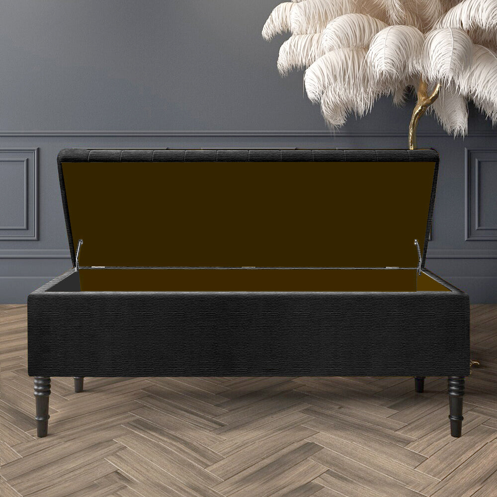 Paris Deep Storage Ottoman Bench in Naples