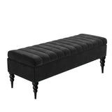 Safar Striped Upholstered Ottoman Storage Bench with Legs in Naples Fabric
