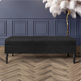 Safar Plain Upholstered Shoe Storage Bench with Legs