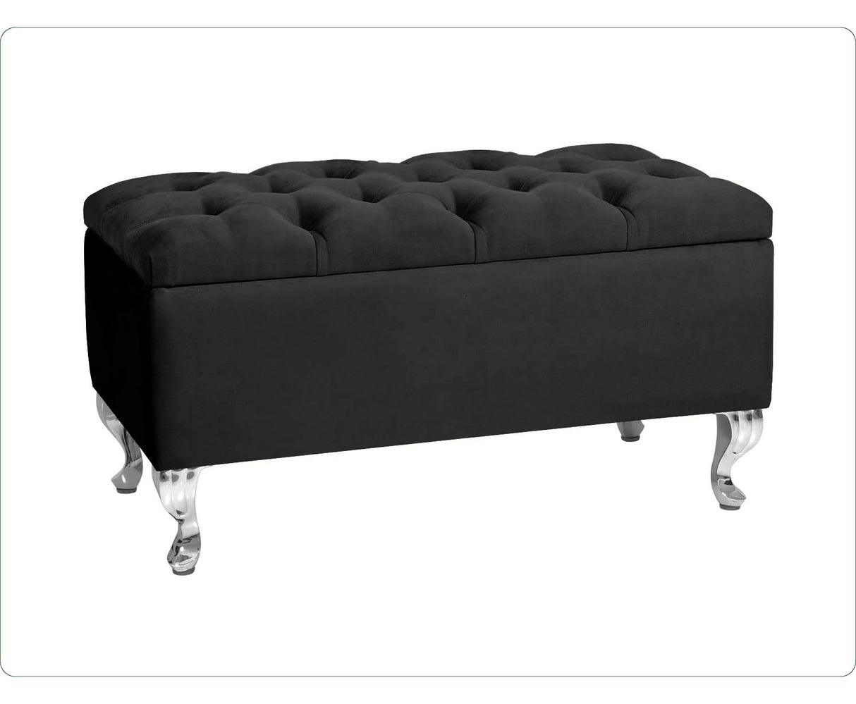 Londona Velvet Storage Bench with Legs
