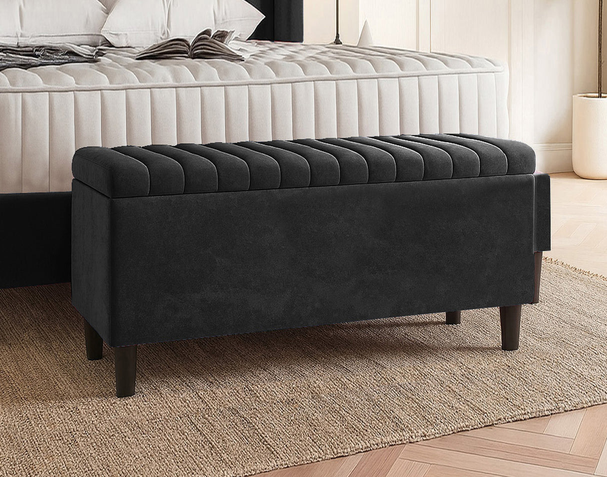 Safari Lined Upholstered Ottoman with Legs