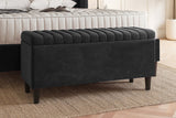 Safari Lined Upholstered Ottoman Bench with Storage