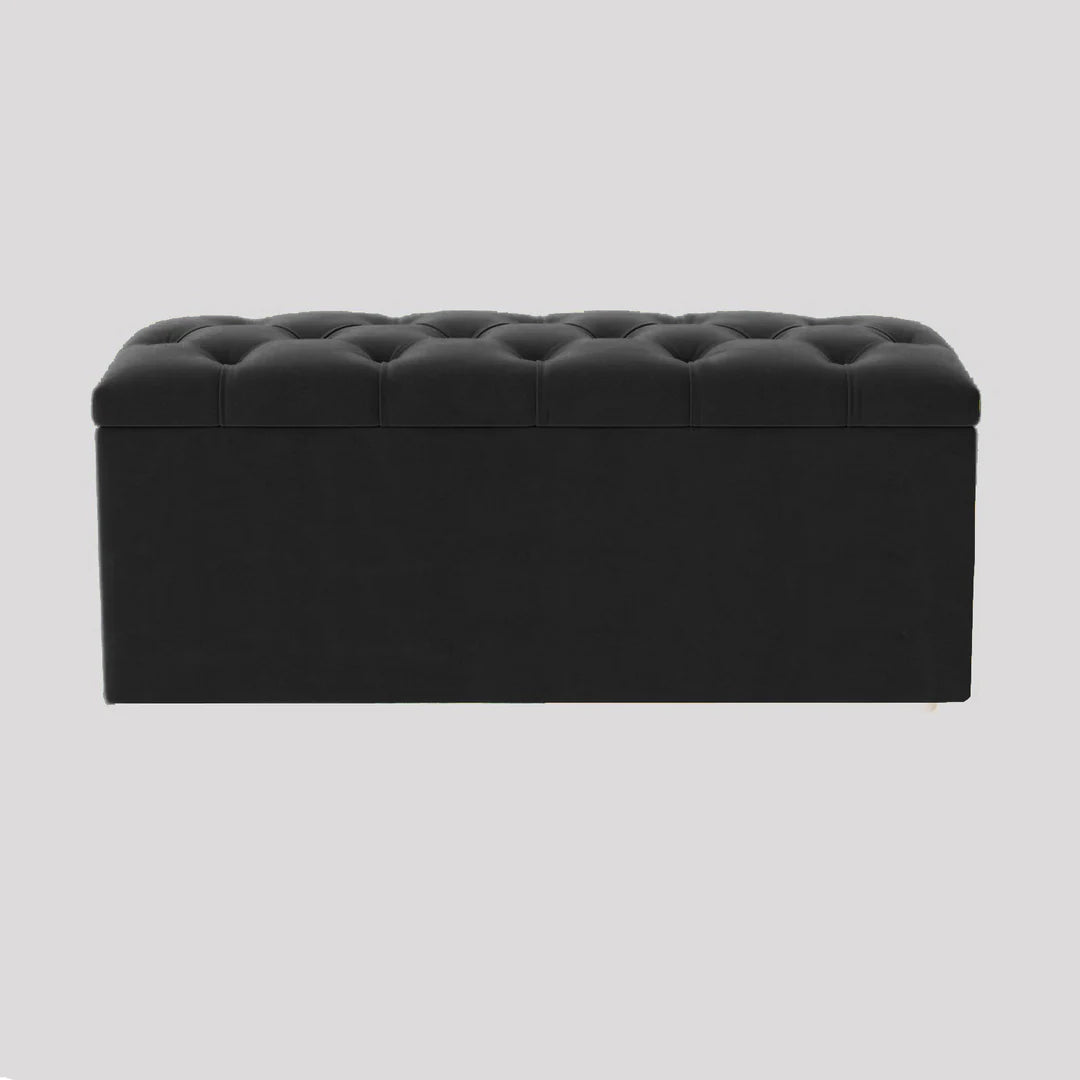Luna Chesterfield Velvet Storage Ottoman