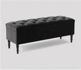Swiss Chesterfield Upholstered Ottoman Storage Bench with Legs
