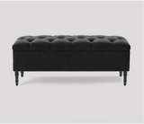 Swiss Chesterfield Upholstered Ottoman Storage Bench with Legs