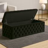 Lux Full Upholstered Velvet Storage Ottoman Box