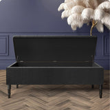 Paris Velvet Ottoman Storage Bench with Plain Lid