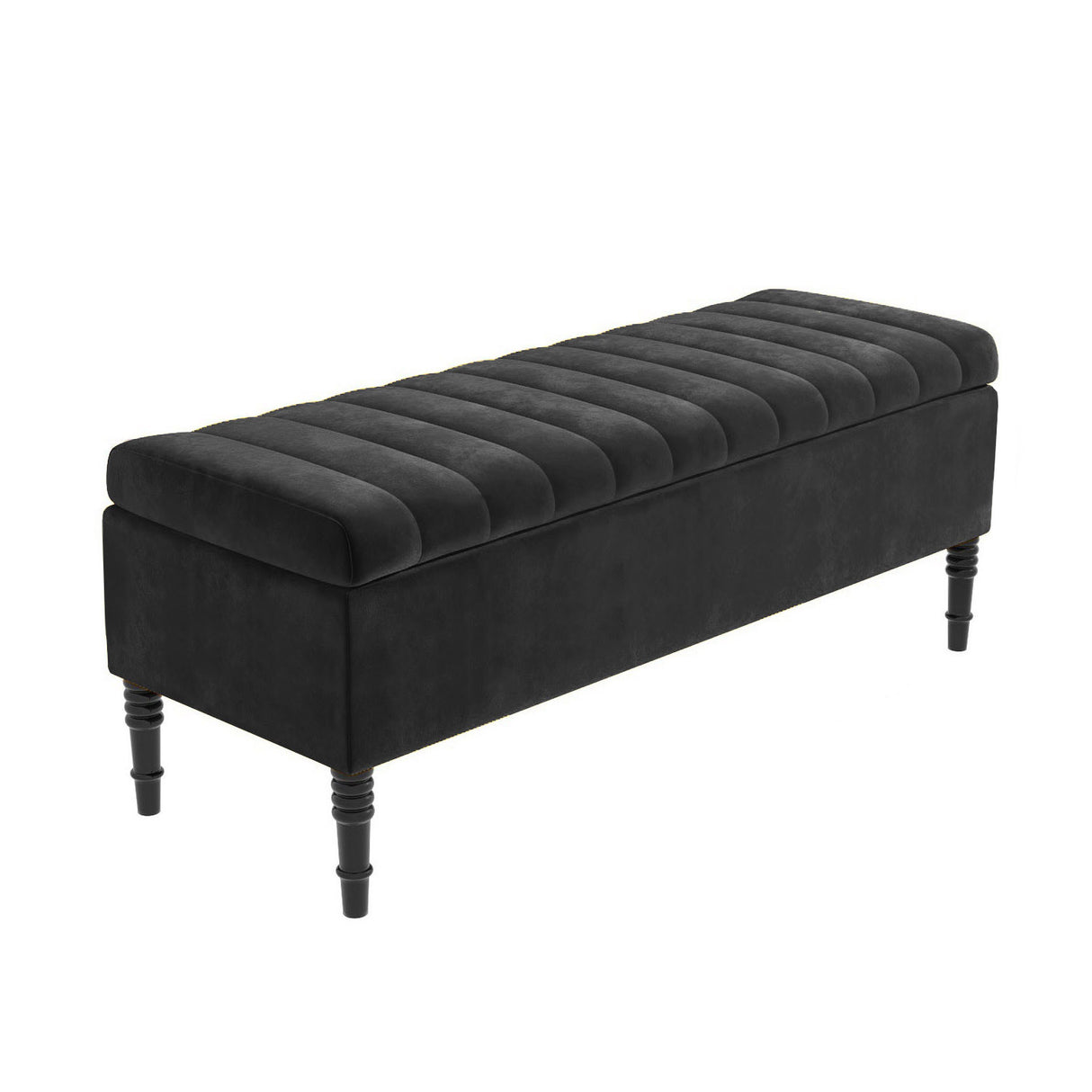 Paris Striped Ottoman Bench with storage