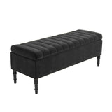 Paris Striped Ottoman Bench with storage