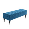 Safar Striped Upholstered Ottoman Storage Bench with Legs in Naples Fabric