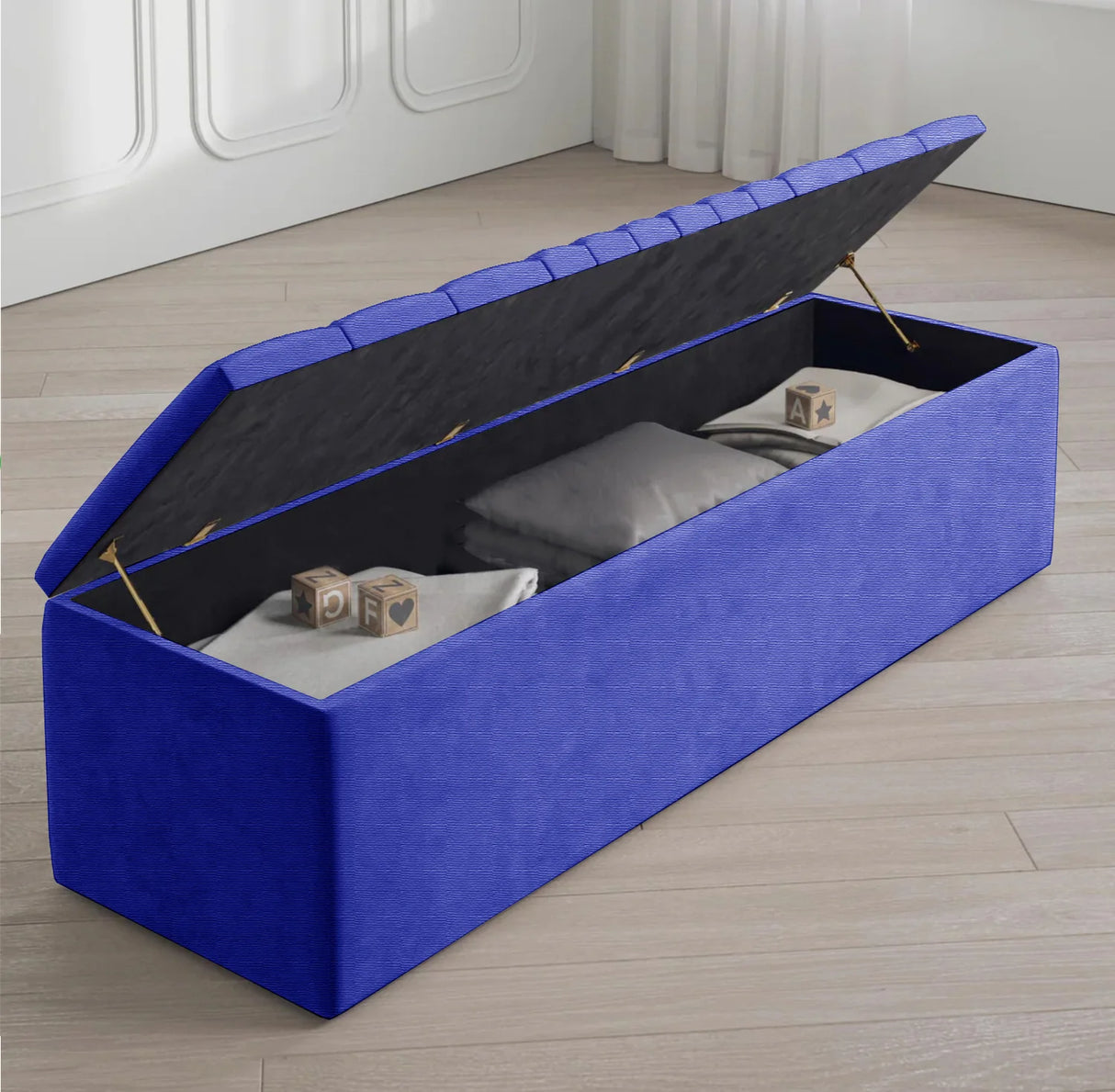 Windsor Naples Striped Ottoman Storage Box