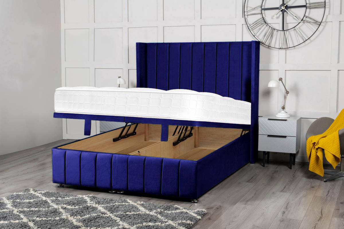 Elizabeth Divan Ottoman Bed with Winged Headboard