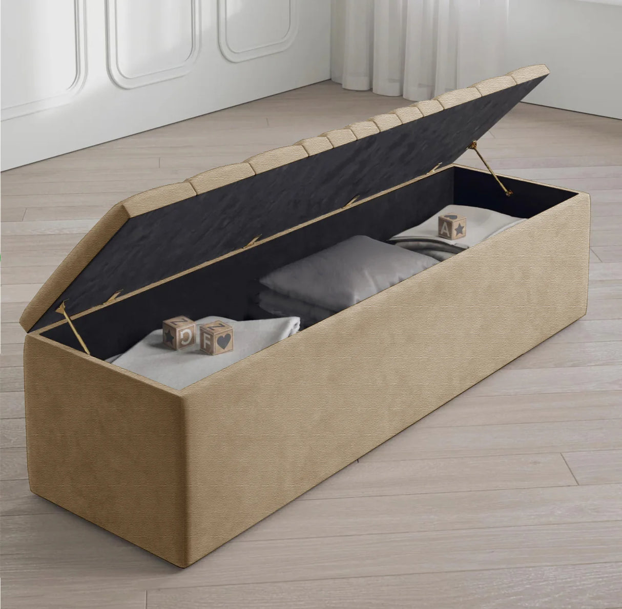 Windsor Naples Striped Ottoman Storage Box