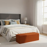 Safar Full Striped Upholstered Ottoman Box