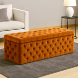 Lux Full Upholstered Velvet Storage Ottoman Box