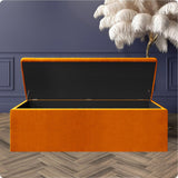 Safar Large Velvet Ottoman Storage Box with Plain Lid