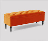 Swiss Chesterfield Upholstered Ottoman Storage Bench with Legs