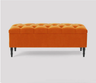 Swiss Chesterfield Upholstered Ottoman Storage Bench with Legs