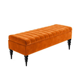 Sierra Velvet Storage Shoe Bench with Legs