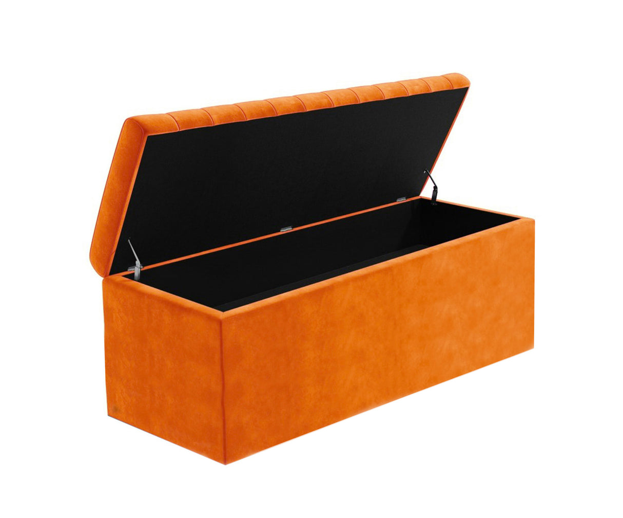 Safar Large Velvet Ottoman Storage Box with Plain Lid