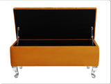 Londona Velvet Storage Bench with Legs