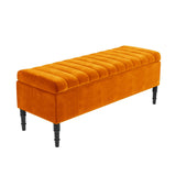 Paris Striped Ottoman Bench with storage