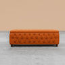 Riga Chesterfield Upholstered Ottoman Storage Box with Wooden Legs in Plush Velvet Fabric