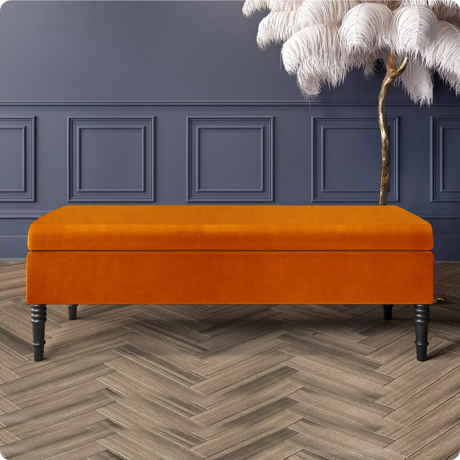 Safar Plain Upholstered Shoe Storage Bench with Legs