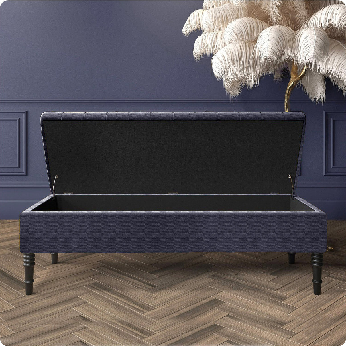 Safar Striped Naples Storage Bench with Legs
