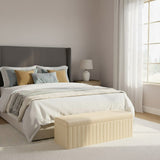 Safar Full Striped Upholstered Ottoman Box