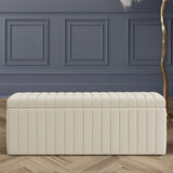 Safar Full Striped Upholstered Ottoman Box