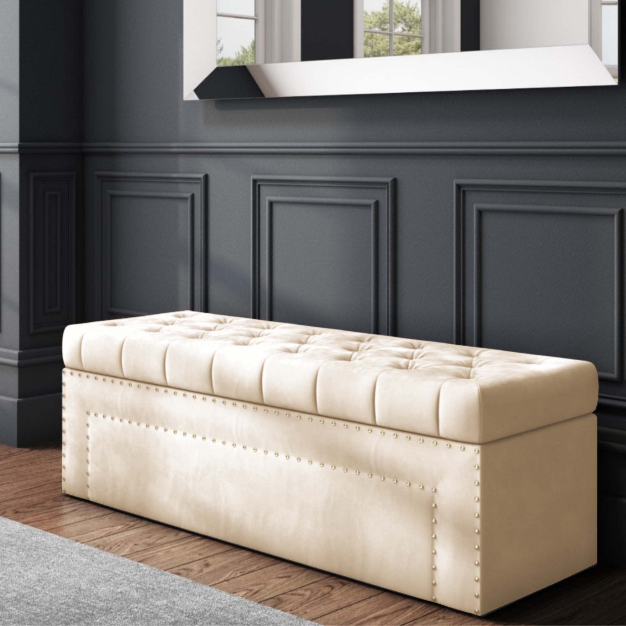 Cream ottoman storage box hotsell