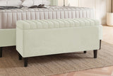 Safari Lined Upholstered Ottoman Bench with Storage