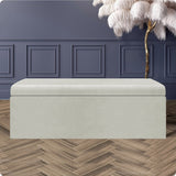 Safar Large Velvet Ottoman Storage Box with Plain Lid