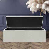 Safar Large Velvet Ottoman Storage Box with Plain Lid