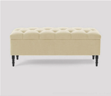Swiss Chesterfield Upholstered Ottoman Storage Bench with Legs