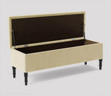 Swiss Chesterfield Upholstered Ottoman Storage Bench with Legs