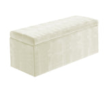 Safar Large Velvet Ottoman Storage Box with Plain Lid