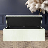 Large Safar Ottoman Storage Box - Plush Velvet Upholstered Blanket Box