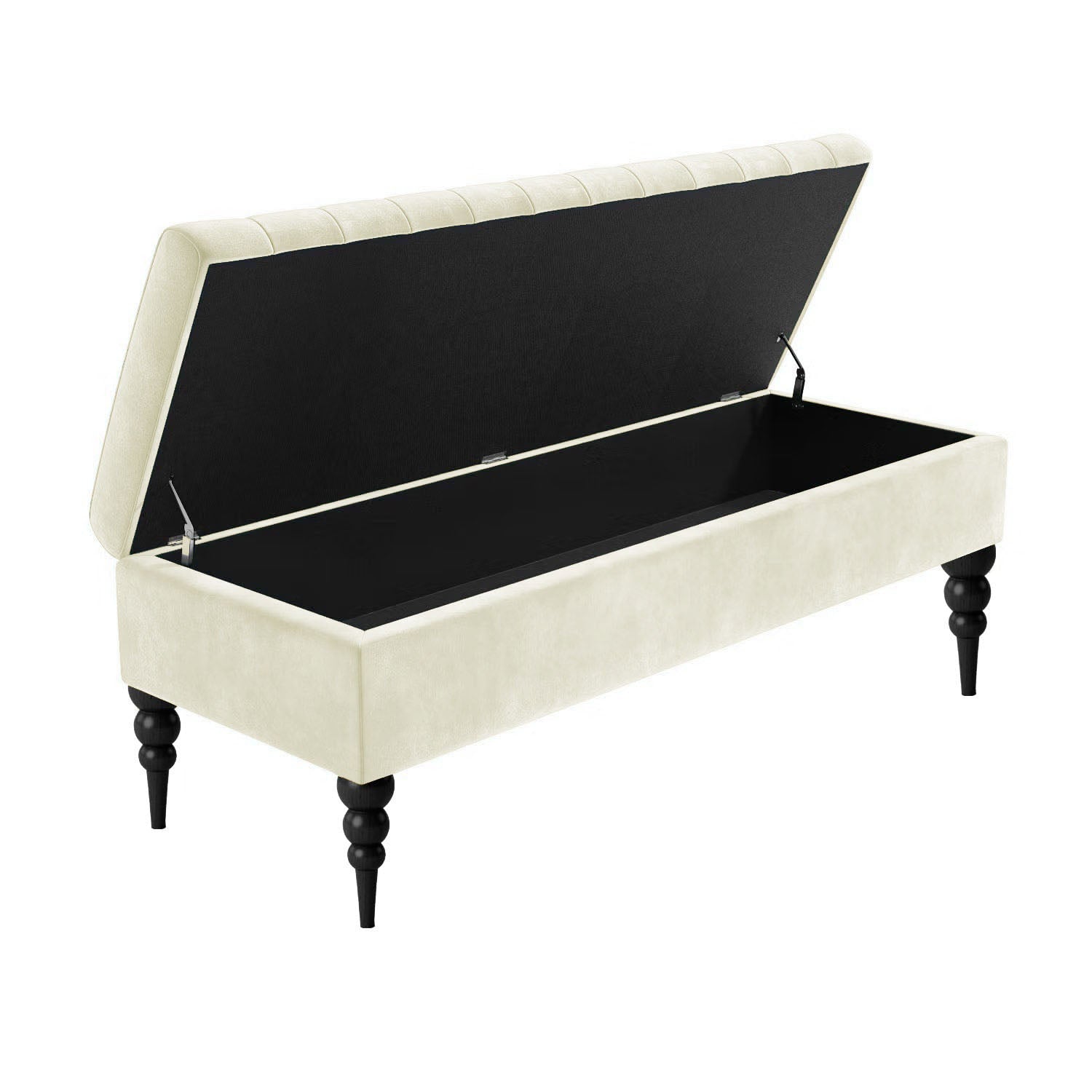 Sierra Velvet Storage Shoe Bench with Legs
