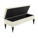 Sierra Velvet Storage Shoe Bench with Legs