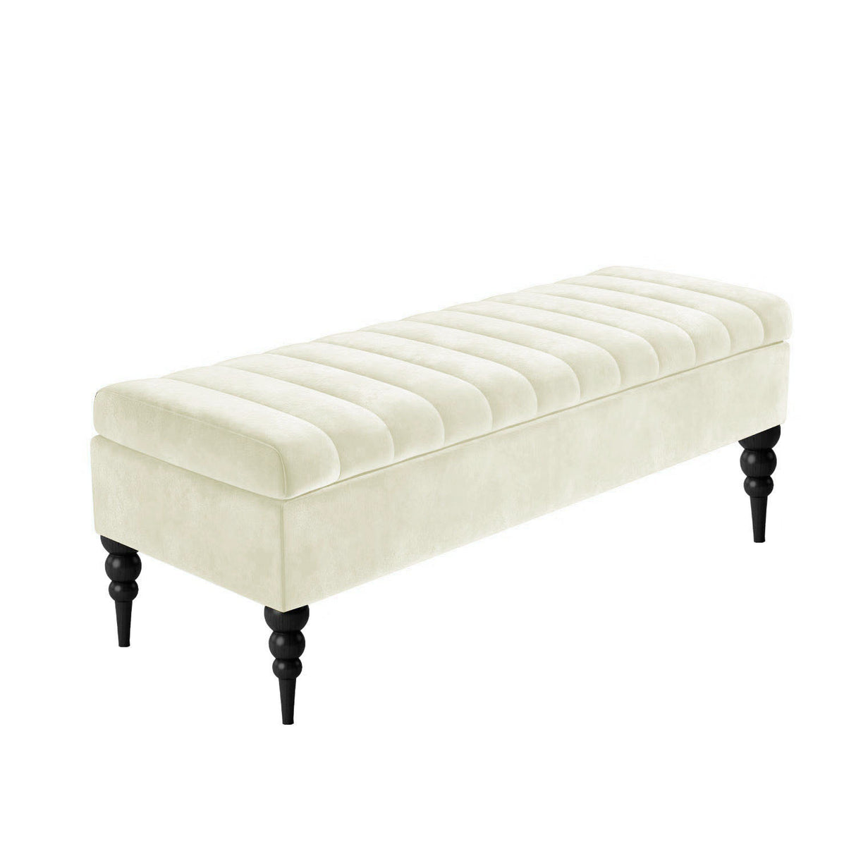 Sierra Velvet Storage Shoe Bench with Legs