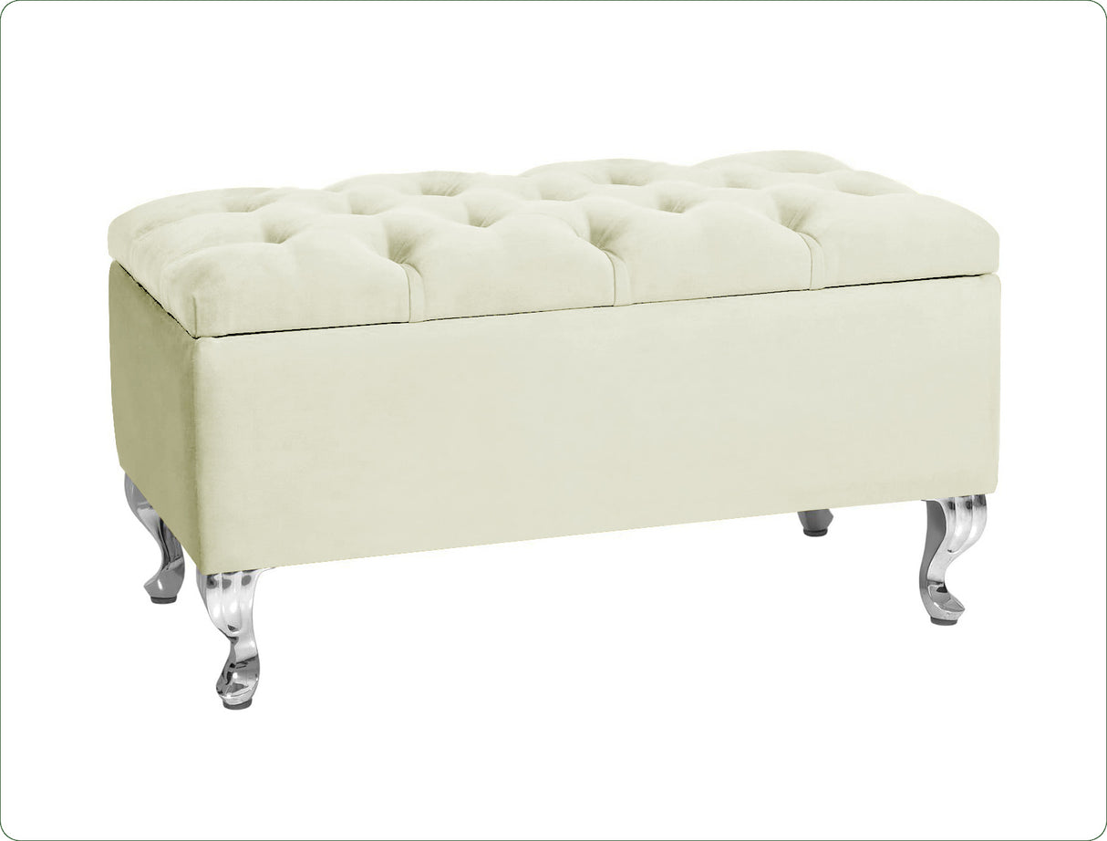 Londona Velvet Storage Bench with Legs