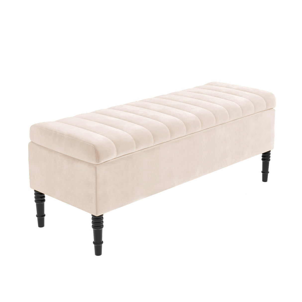 Paris Striped Ottoman Bench with storage