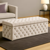 Lux Full Upholstered Velvet Storage Ottoman Box