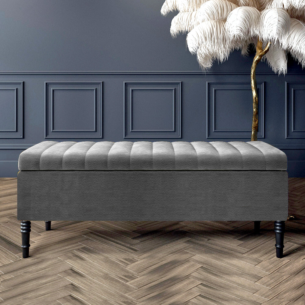 Paris Deep Storage Ottoman Bench in Naples