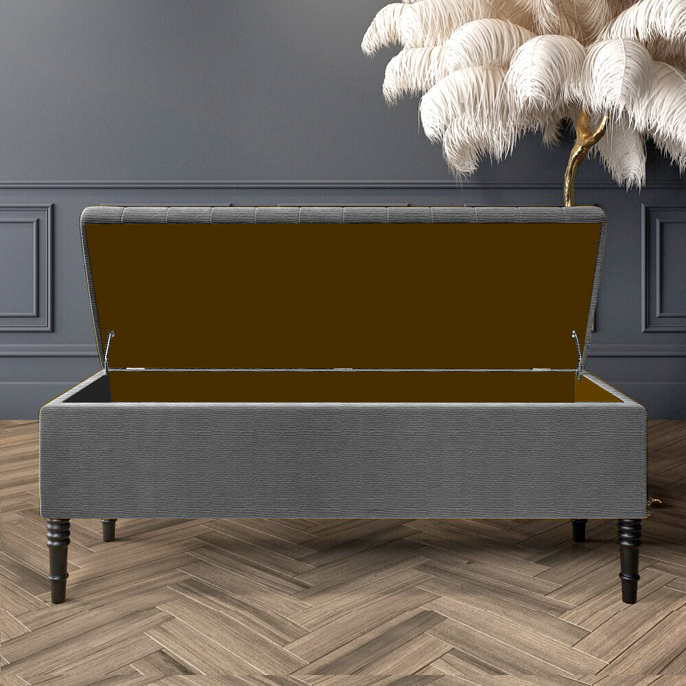 Paris Deep Storage Ottoman Bench in Naples