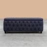 Riga Chesterfield Upholstered Ottoman Storage Box with Wooden Legs in Plush Velvet Fabric